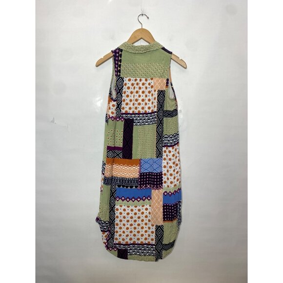 By Anthropologie Everyway Shirt Dress Tunic Sleeveless Patchwork Plaid Size US 2 - Picture 6 of 10